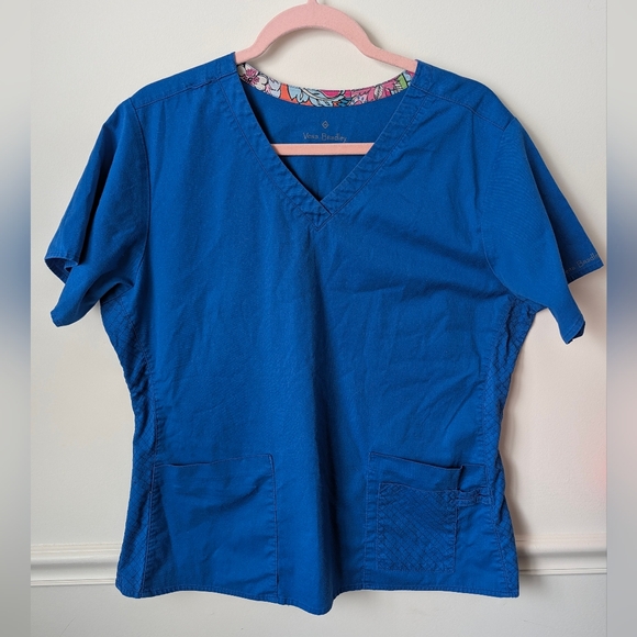 Vera Bradley Tops - Vera Bradley Blue Scrub Top Size Large